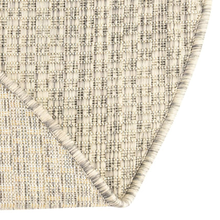 Unique Loom Collection Casual Transitional Solid Heathered Indoor/Outdoor Flatweave Area Rug (3' 3" Round, Light Gray/Ivory)