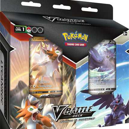 Pokémon TCG: V Battle Deck Bundle - Lycanroc vs. Corviknight (2 x 60 Card Ready to Play Decks & extra cards)