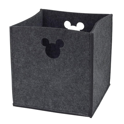 Contenedor de Almacenamiento Troquelado de Fieltro de Disney, Everything Kids, Gris, Mickey Mouse