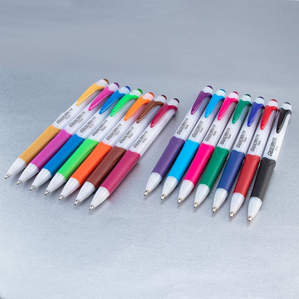 Pentel GlideWrite Ballpoint Pen with TechniFlo Ink, (1.0mm) Medium Line, Magenta Ink, Box of 12 Pens (BX910-V4)