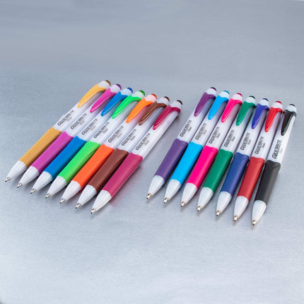 Pentel GlideWrite Ballpoint Pen with TechniFlo Ink, (1.0mm) Medium Line, Light Blue Ink, Box of 12 Pens (BX910-S1)