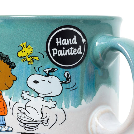 Silver Buffalo Peanuts OK to Be Group Reactive Glaze Camper Mug, 20oz