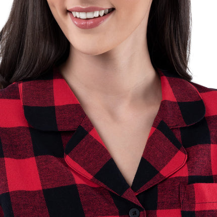 Fruit of the Loom Womens Flannel Sleep Shirt, Buffalo Check, XL