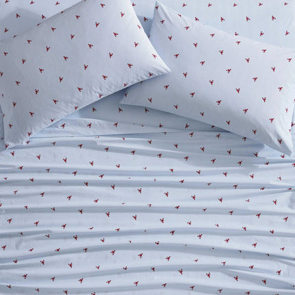 Nautica - Twin XL Sheets, Cotton Percale Bedding Set, Crisp & Cool, Lightweight & Breathable (Lobster Walk, Twin XL)
