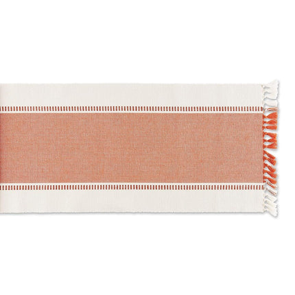 DII Woven Table Runner, Cotton, Burnt Orange, 13x72\