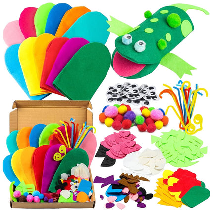 WATINC 12Pcs Hand Puppet Making Kit for Kids Art C