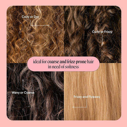 MONDAY HAIRCARE Smooth Conditioner, for Frizzy, Coarse, and Curly Hair, Made from Coconut Oil, Shea Butter, & Vitamin E, 100% Recyclable Bottles, Pink