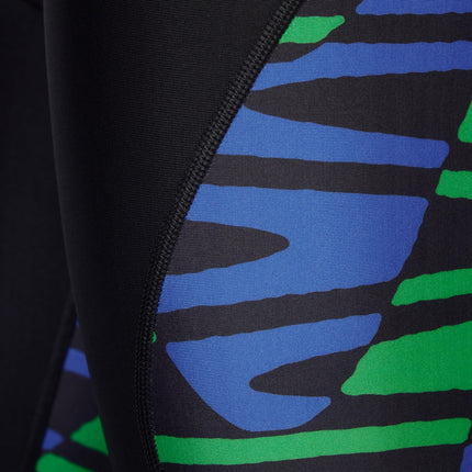 Speedo Men's Disco Boom Splice Swim Jammer, Team Royal Blue/Bright Green, 30