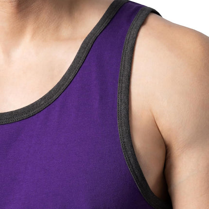 Fruit of the Loom Camisetas sin mangas de algodón EverSoft para hombre, con control de humedad y olor, tipo camiseta sin mangas, paquete de 2, morado, S