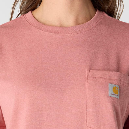 Carhartt Women's Loose Fit Heavyweight Short-Sleeve Pocket T-Shirt (Also Available in Plus Sizes), Rose Tint Heather, 2X