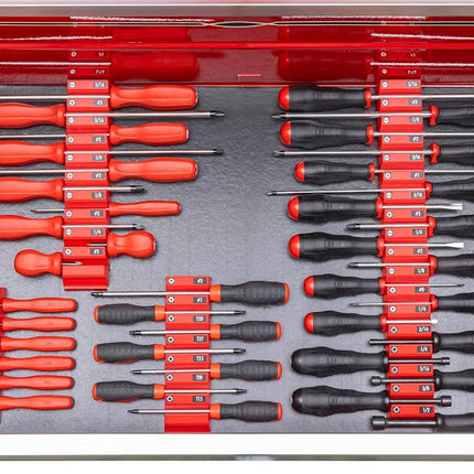 Ernst Manufacturing Screwdriver Pro - Modular Screwdriver Organizer for 26 Tools with Magnetic Base, Red - Made in the USA