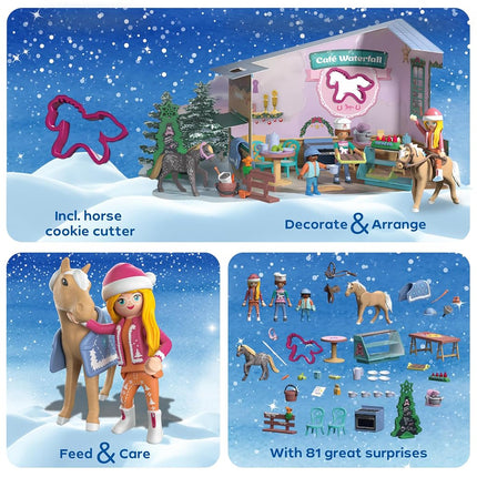 PLAYMOBIL - Horses Of Waterfall - Christmas Baking in The Riding Café - Advent Calendar for Horse Fans - with Daily Surprises and Accessories - Excellent Gift for Children Aged 4 and Over - 71952
