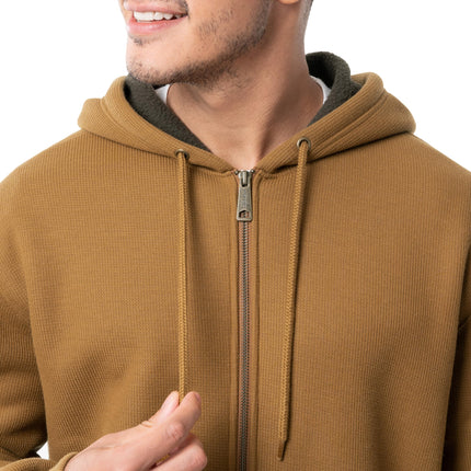 Sudadera térmica con cremallera sherpa para hombre Wrangler Riggs Workwear, marrón pato brezo/marrón oscuro, XL