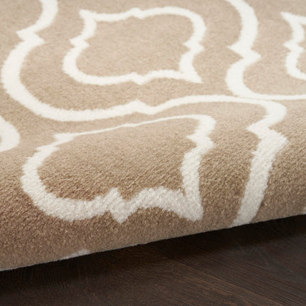 Nourison Jubilant Contemporary Taupe 5'3" x 7'3" Area Rug, Easy Cleaning, Non Shedding, Bed Room, Living Room, Dining Room, Kitchen (5x7)