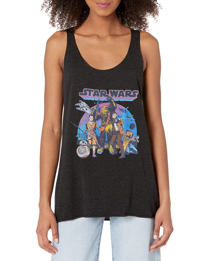 Débardeur Femme Dos Nageur Star Wars Le Réveil de la Force, Noir Chiné, Petite
