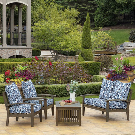 Arden Outdoor Deep Seat Cushion Set, Foam, 22x24, Blue Garden Floral