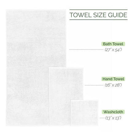 Juego de toallas de lujo Elegant Comfort de 6 piezas con rayas de viscosa de 4 líneas - Toallas de baño de lujo 100% algodón turco de alta absorción – Incluye 2 toallitas, 2 toallas de mano y 2 toallas de baño, blanco