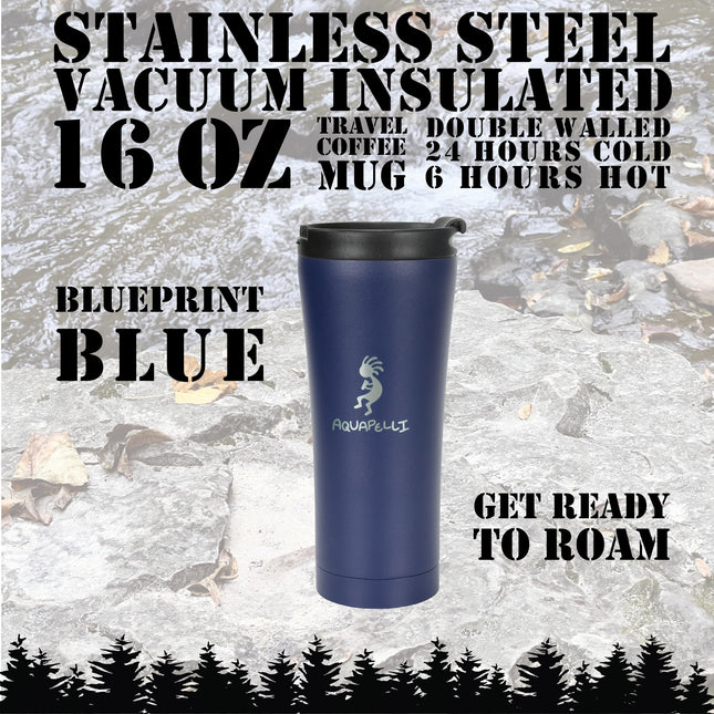 Aquapelli Vacuum Insulated Travel Coffee Mug, 16 Ounces