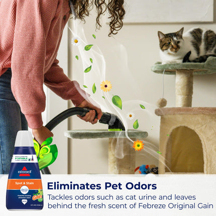 BISSELL® Spot & Stain con Febreze + Fórmula aroma original Gain para Little Green Devices, limpiadores de alfombras portátiles (3968)