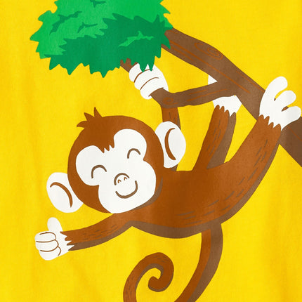 The Children's Place Baby and Toddler Boys' Animal Short Sleeve Graphic T-Shirts, Multipack, Tiger/Giraffe/Monkey/Shark, 4T