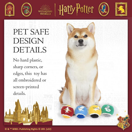 Harry Potter 4 Pack Hogwarts Pride Pet Tennis Balls | Toy Balls for Dogs | Themed Hogwarts Pride