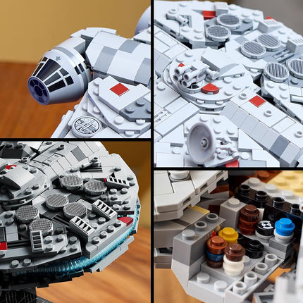 LEGO Star Wars 75375 Millenium Falcon - Collectible Starship Building Set for Adults - incl. a Display Stand & Nameplate for Fun Desk Decor - Gift for A New Hope Fans