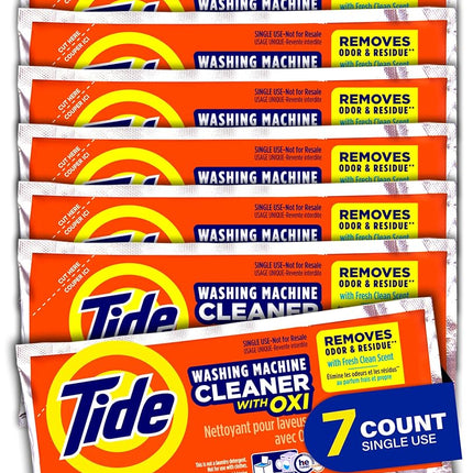 Nettoyant pour lave-linge Tide, nettoyant pour machines à laver avec Oxi pour machines à laver à chargement frontal et par le haut, éliminateur de résidus et d'odeurs de nettoyage en profondeur, approvisionnement de 7 mois