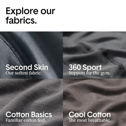 Caleçons Tommy John Second Skin pour hommes - Paquet de 3 - Sous-vêtements confortables, respirants et doux pour hommes (Noir/Turbulence/Bleu marine, XXL)