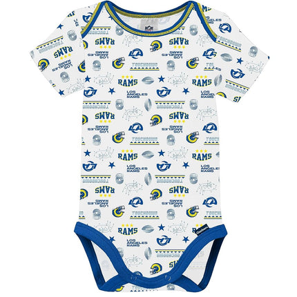 NFL Los Angeles Rams 3 Pack Short Sleeve Bodysuit, blue/grey/white Los Angeles Rams New, 6-12 Months