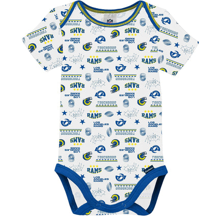 Lot de 3 grenouillères à manches courtes unisexe Gerber NFL pour bébé, couleur de l'équipe, 0-3 mois