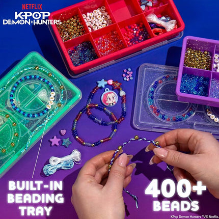 Kpop Demon Hunters™ Friendship Bracelet Kit, 3-Pack, Rumi, Mira & Zoey Bracelet Making Kits, Beads for Jewelry Making, Kpop Charms & Travel-Friendly Bead Case, Official K Pop Demon Hunters Merch