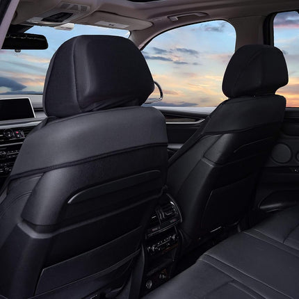 FH Group Front Set Neosupreme Car Seat Cover for Low Back Seats with Removable Headrest, Universal Fit, Airbag Compatible, Car Seat Cover for SUV, Solid Black