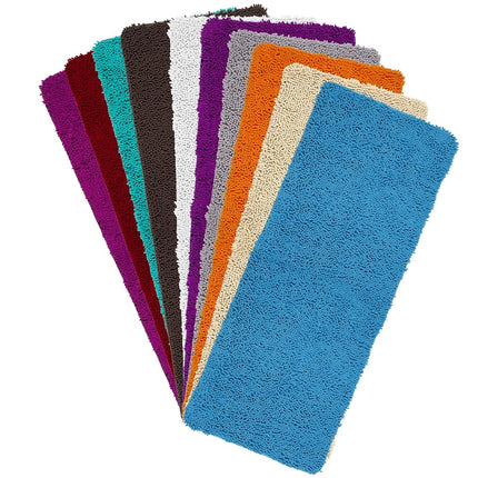 Bedford Home Memory Foam Shag Bath Mat 2-Feet by 5-Feet, Chocolate