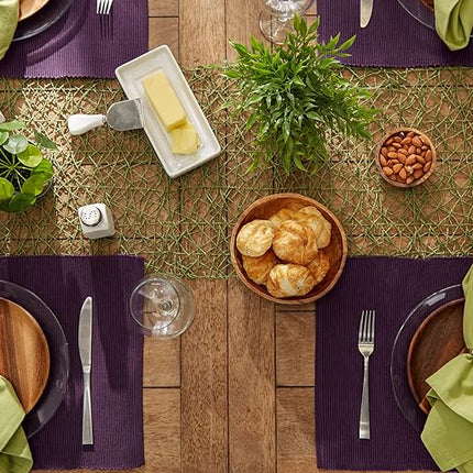 DII Ribbed, Placemat Set, Eggplant 6 Count, CAMZ33242