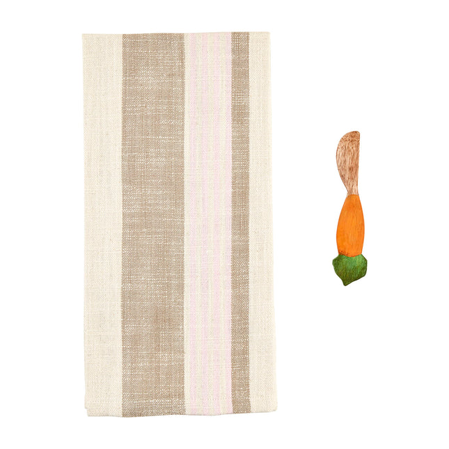 Mud Pie Bunny Towel & Spreader Sets, Pink, 26" x 16 1/2"