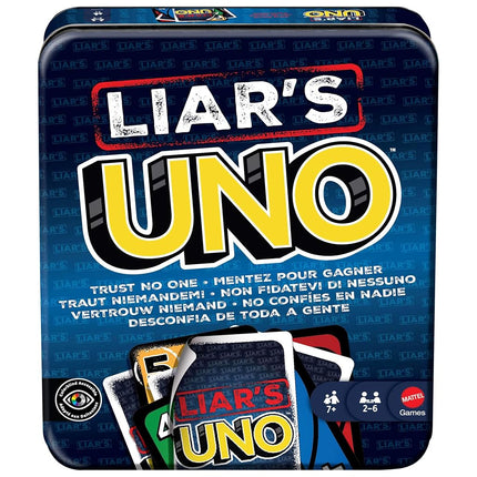 Mattel Games Liar’s UNO Card Game in Storage Tin,A