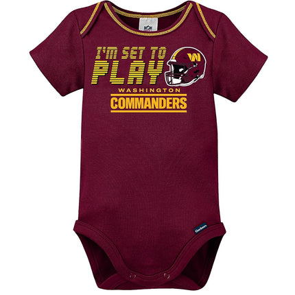 NFL Washington Football Team 3 Pack Short Sleeve Bodysuit, 0-3 Months