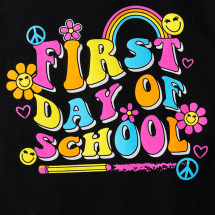 The Children's Place Girls' School Days Short Sleeve Graphic T-Shirts, Multipack, First Day of School/Cupcake/Doughnut, XX-Large