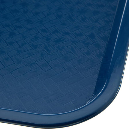 Carlisle FoodService Products Cafe Fast Food Cafeteria Tray with Patterned Surface for Cafeterias, Fast Food, and Dining Room, Plastic, 16.31 x 12.06 x 0.7 Inches, Blue, (Pack of 24)