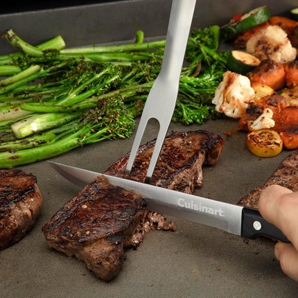 Cuisinart 24-Piece Griddle Tool Set with Storage Tote, Stainless Steel Flat Top Grill Accessories with Spatulas, Melting Dome, Smash Burger Press, Scraper & Tongs, Perfect for BBQ, Tailgates, Camping