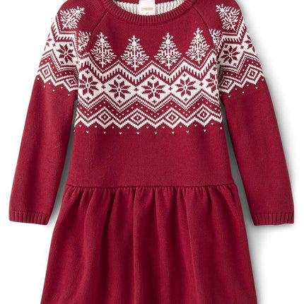 Gymboree Girls' and Toddler Christmas Holiday Dresses Seasonal, Royal Red Sweater, 3T