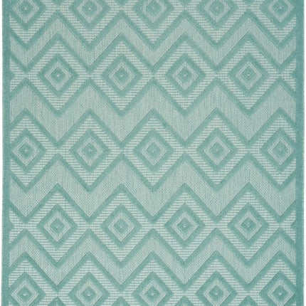 Nourison Versatile Alfombra de Área para Interiores/Exteriores Aqua/Teal 1.83 m x 2.74 m, Fácil de Limpiar, No Suelta Pelo, Dormitorio, Sala, Comedor, Terraza, Patio Trasero, Patio, Área de Alto Tráfico (1.83x2.74)