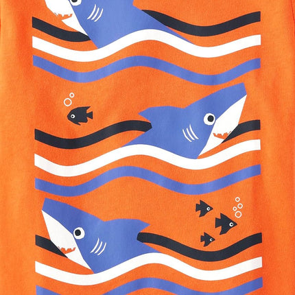 The Children's Place Toddler Boys Short Sleeve Multi Color Graphic T-Shirt, 4 Pack, All Vibes/Ocean/Sharks 3-Pack, 5T