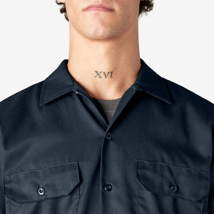 Chemise de travail Dickies pour homme à manches courtes, Marine, 4TG Grand et Taille haute