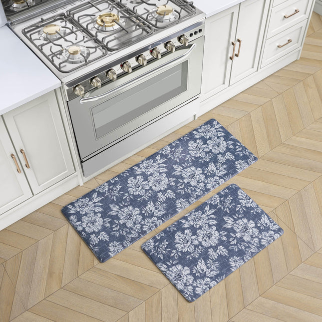 Laura Ashley - Anti-Fatigue Kitchen Mat, Iris Flor