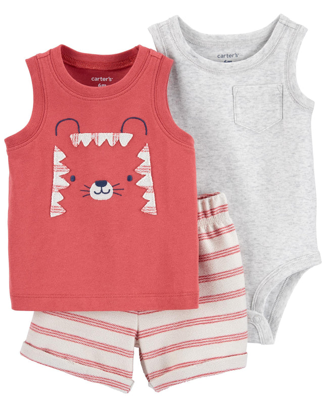 Carter's 3-Piece Giraffe Little Short Set, Bear/Re