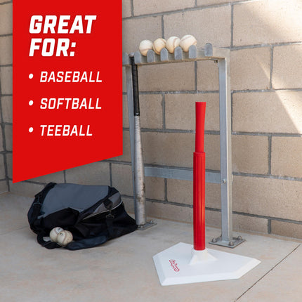 GoSports Baseball & Softball Batting Tee - Adjustable Rubber Hitting Tee for All Leagues and Skill Levels