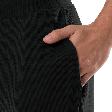 Conjunto de pijama de camiseta de cuello redondo de punto gofre y pantalón jogger para hombre IZOD, negro, XXL