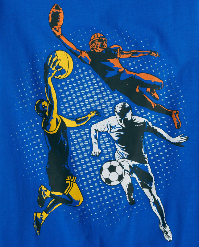 The Children's Place T-shirts graphiques sport à manches courtes pour bébés garçons, lots multiples, Baseball/Orange Sport/Bleu Sport, paquet de 3, Très grand