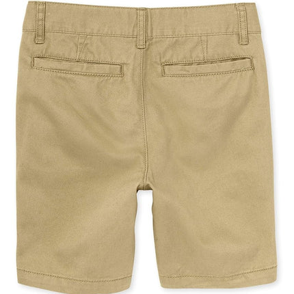The Children's Place Boys' Stretch Chino Shorts, Flax Single, 18 Slim